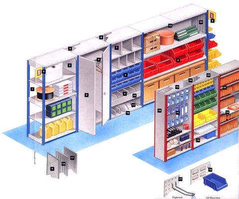 購入 電流を通されるの産業小さい部品の貯蔵の軽量棚付け終えられる オンライン製造